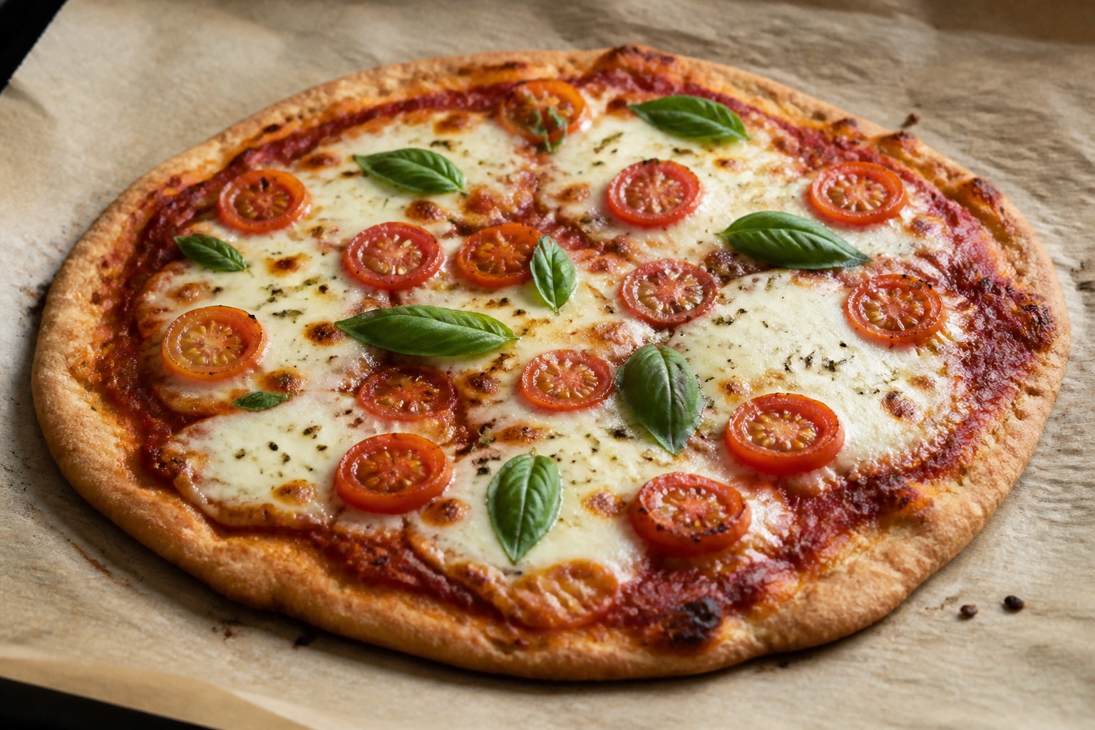 Nem glutenfri pizza klar til servering